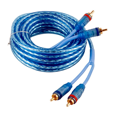 Blue Spiral RCA Cable with AL Foil Shielding
