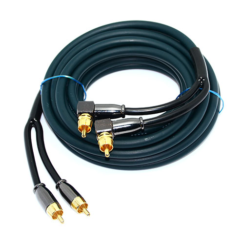 Dark Green Matt Spiral RCA Cable with AL Foil Shielding