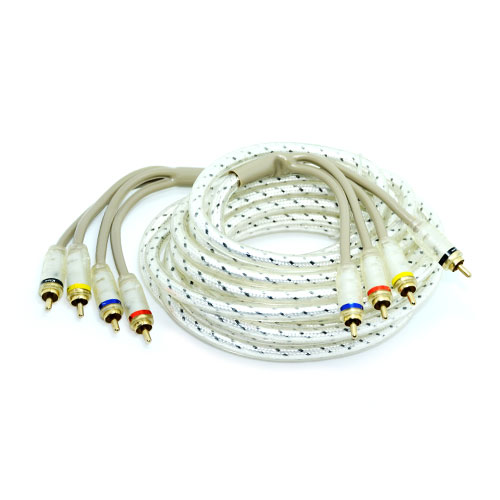 4-CH Clear Fiber Braided RCA Cable with AL Foil Shielding