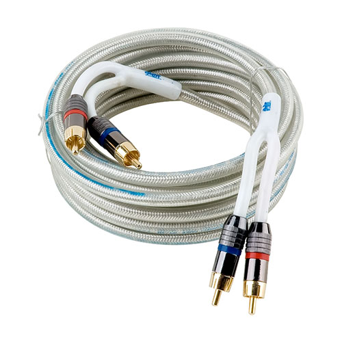 Clear Braided RCA Cable with Double AL Foil Shielding