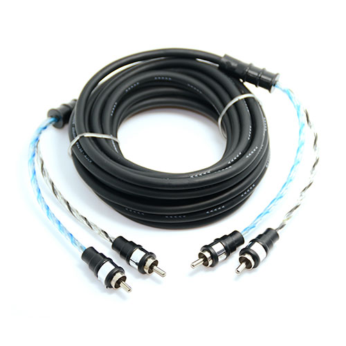 Black Matt Spiral RCA Cable with AL Foil Shielding