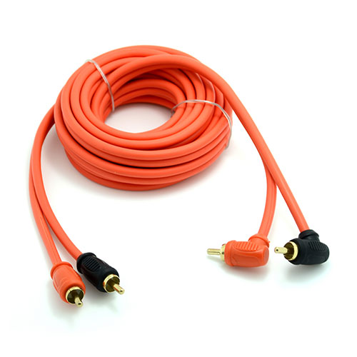 Orange Elastic Wrapping RCA Cable